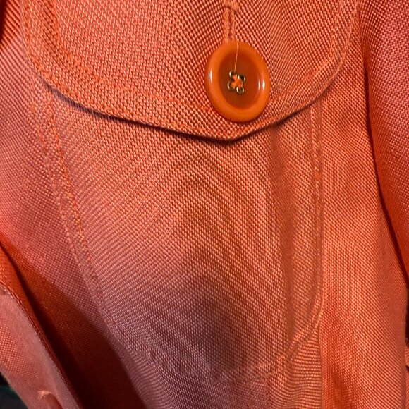 ECI New York Womens Coral Long Sleeve Belted Trench Coat Size 14 - Picture 5 of 12